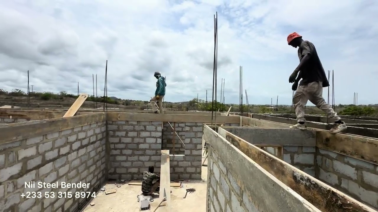 Building In Ghana | House Construction Ghana | Steel Structure iron Rods Steel Bending Steel Bender