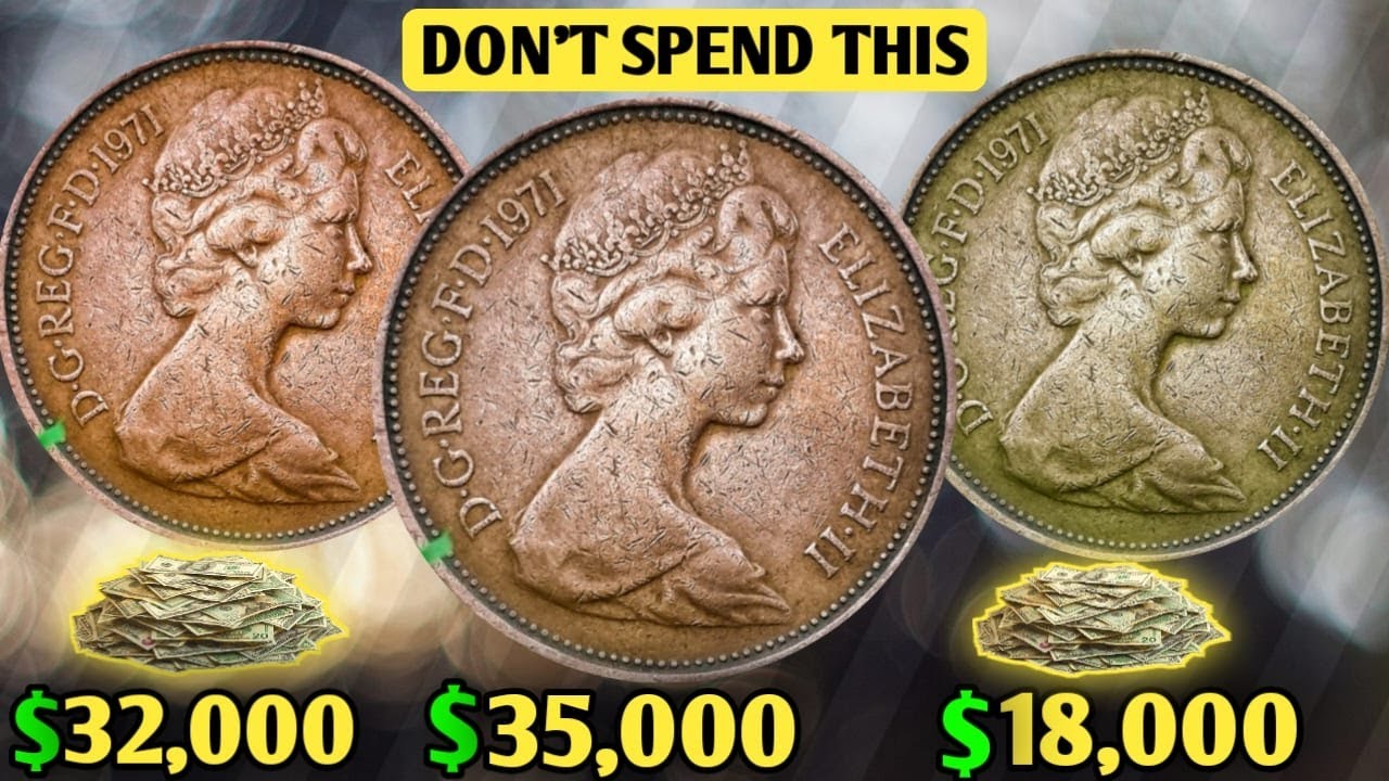 РЕДКАЯ БРИТАНСКАЯ МОНЕТКА Elizabeth NEW PENCE 1971 ГОДА СТОИМОСТЬЮ ДО 500 000 ДОЛЛАРОВ США? | Спр...