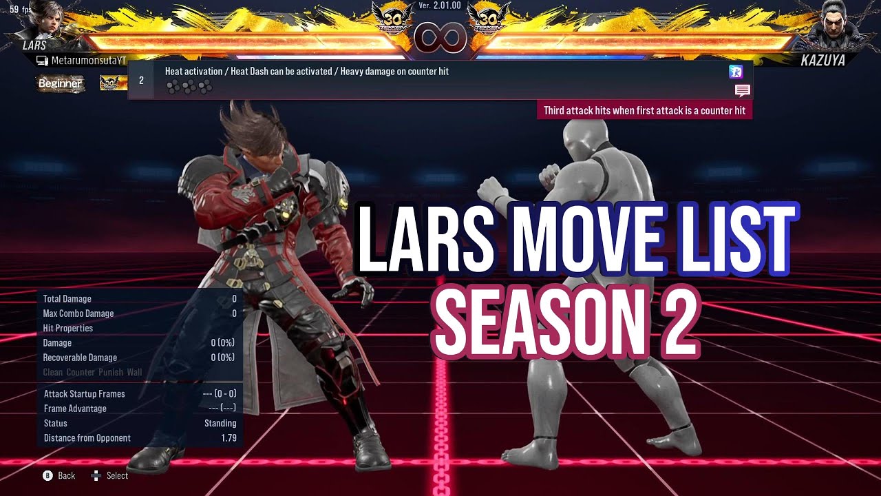 Lars Alexandersson Season 2 Move List - Tekken 8
