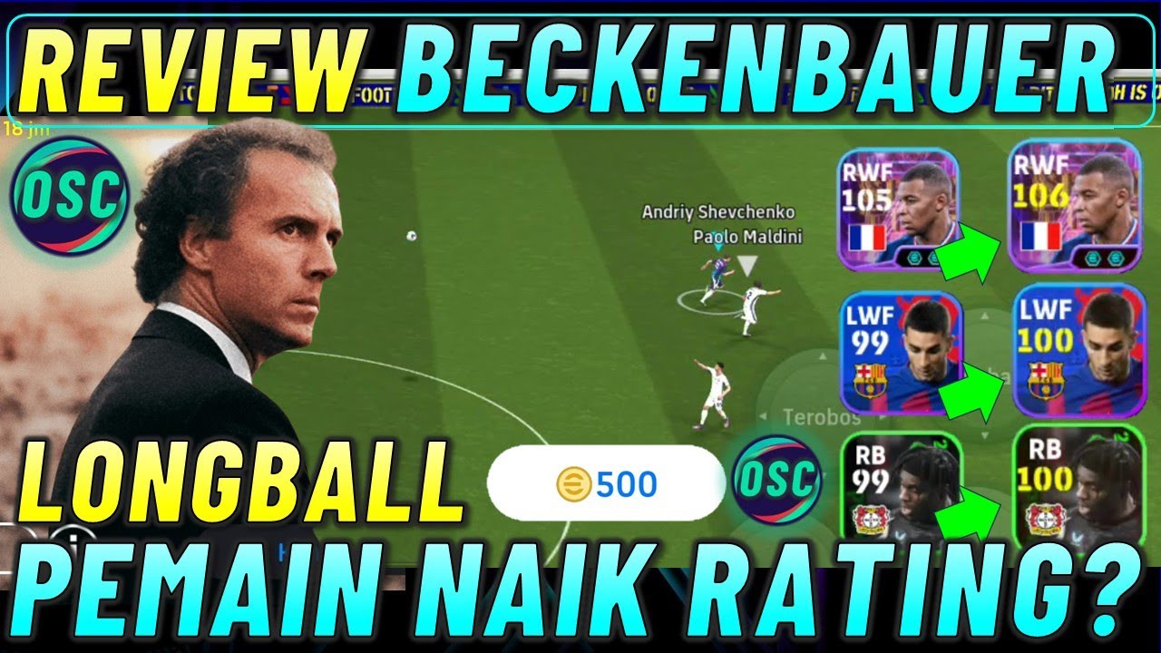 PEMAIN NAIK RATING MENGGUNAKAN BECKENBAUER & REVIEW BECKENBAUER MANAGER LONGBALL 89 EFOOTBALL 2025 !
