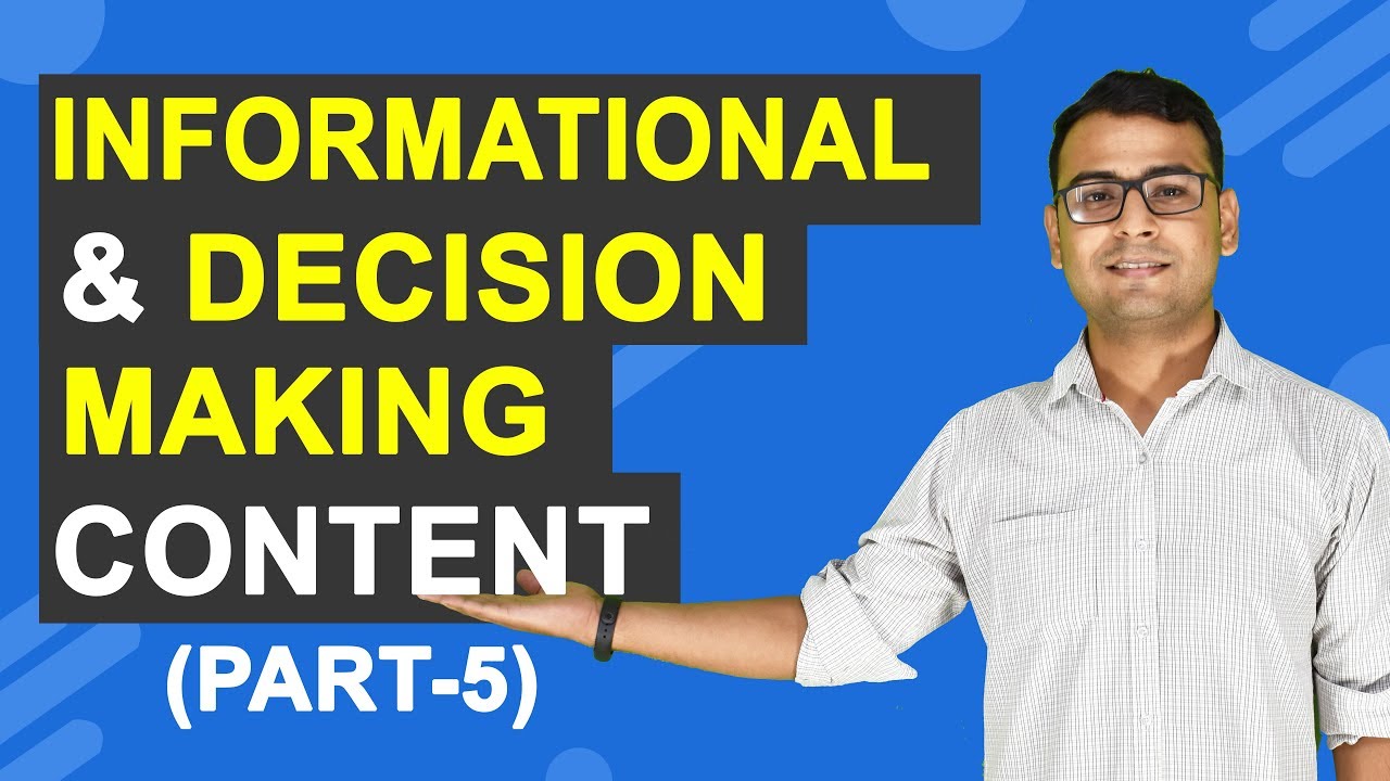 Content Marketing Course | Informational & Decision Making Content | (Part -5)