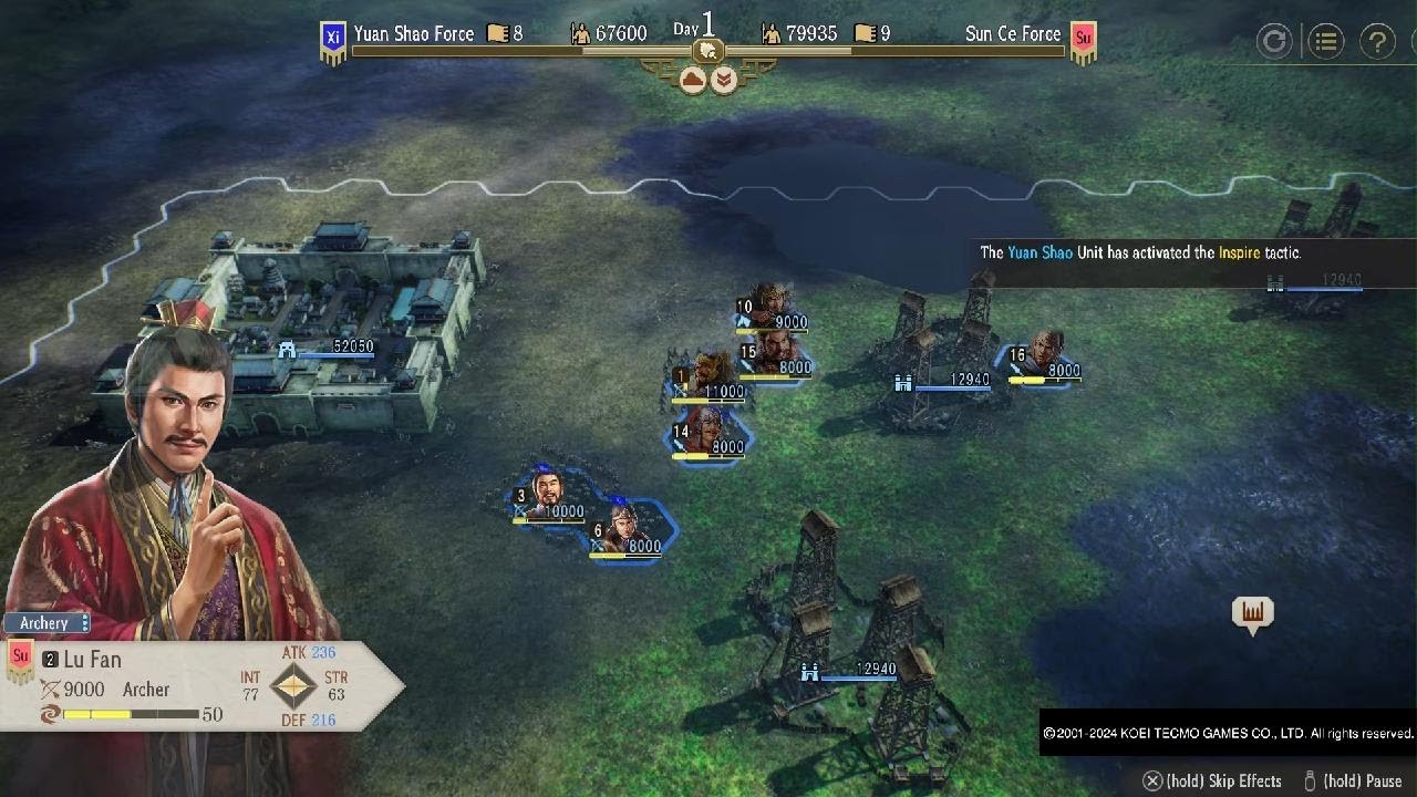 ROTK 8 REMAKE  Yuan Shao with the clutch Defense!!!!!