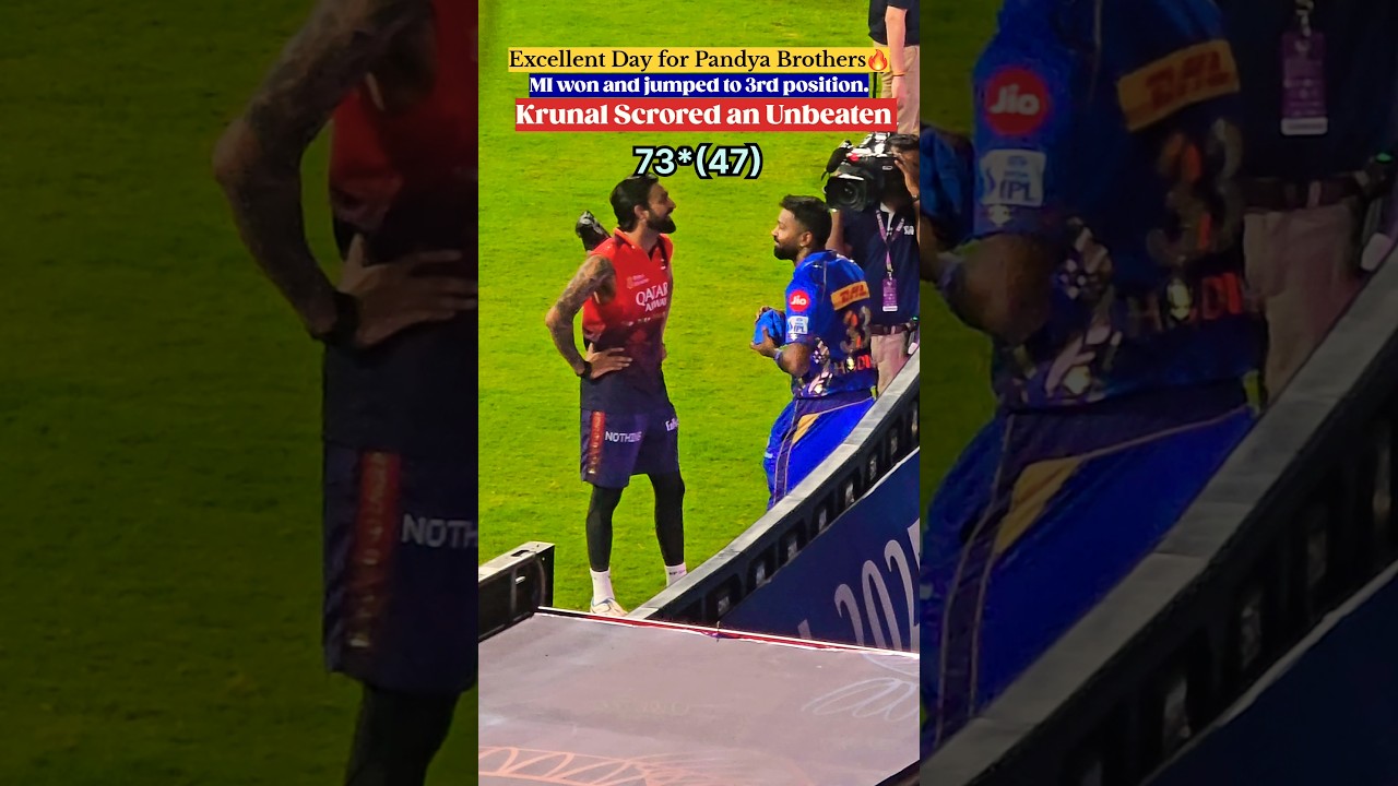The Pandya Brothers Day🔥 MI on 3rd Position,  Krunal Scrored 73 Runs Unbeaten #rizwanali #ipl2025