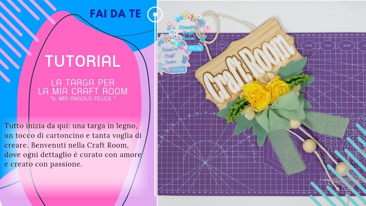 TUTORIAL: LA TARGA PER LA MIA CRAFT ROOM #craft #shortvideo #cricut #DIY #flowers 