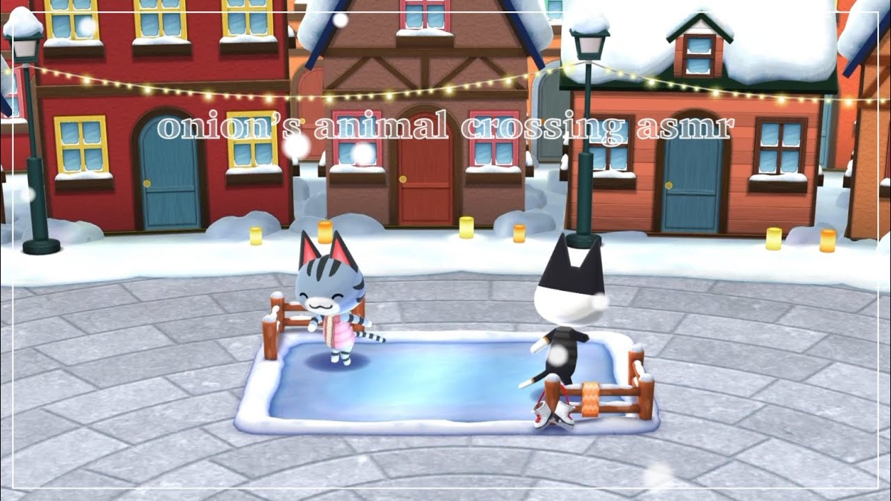 Quiet Ice Skating in a Winter Village ⛸️ | Animal Crossing ASMR