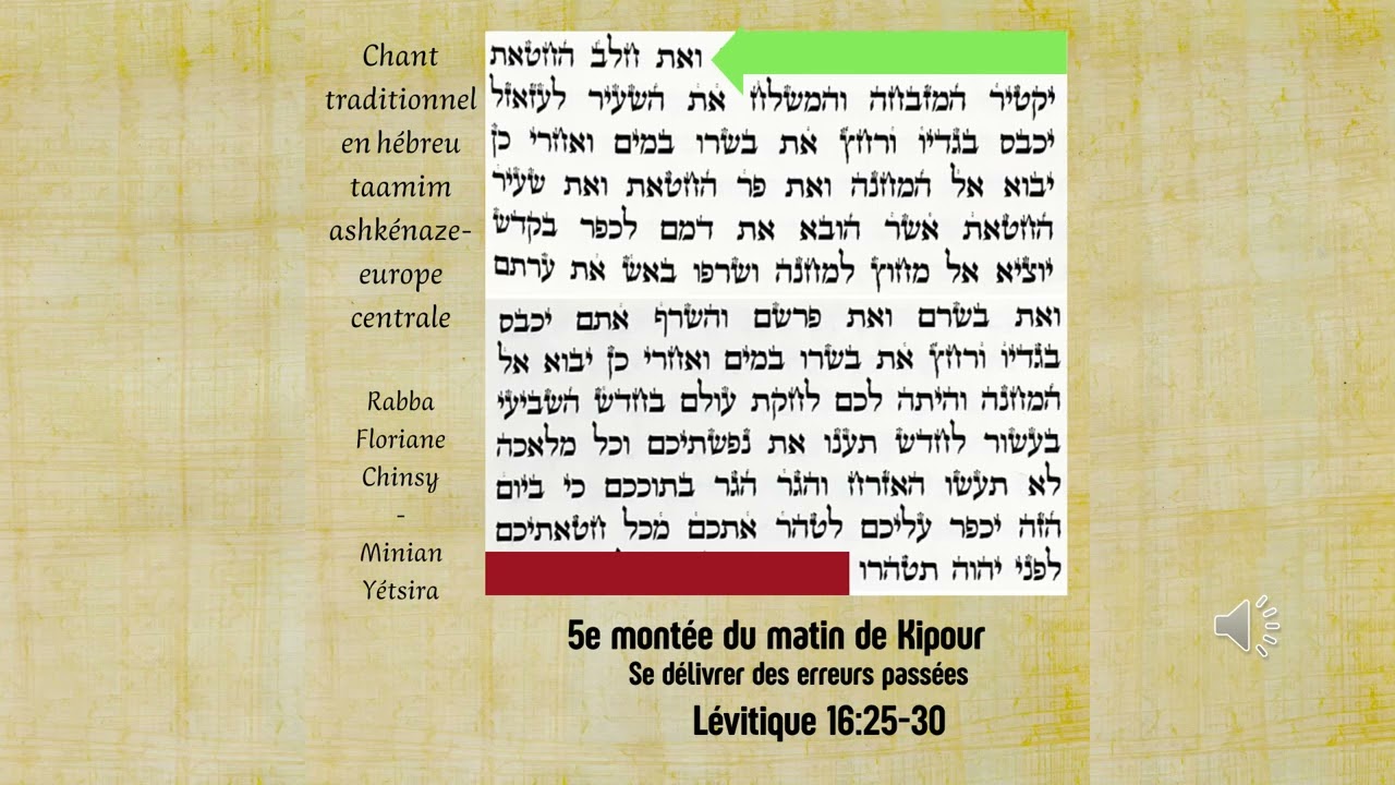 📜⚖️ Chant de la lecture de la Torah - Kipour matin montée 5 ✡️