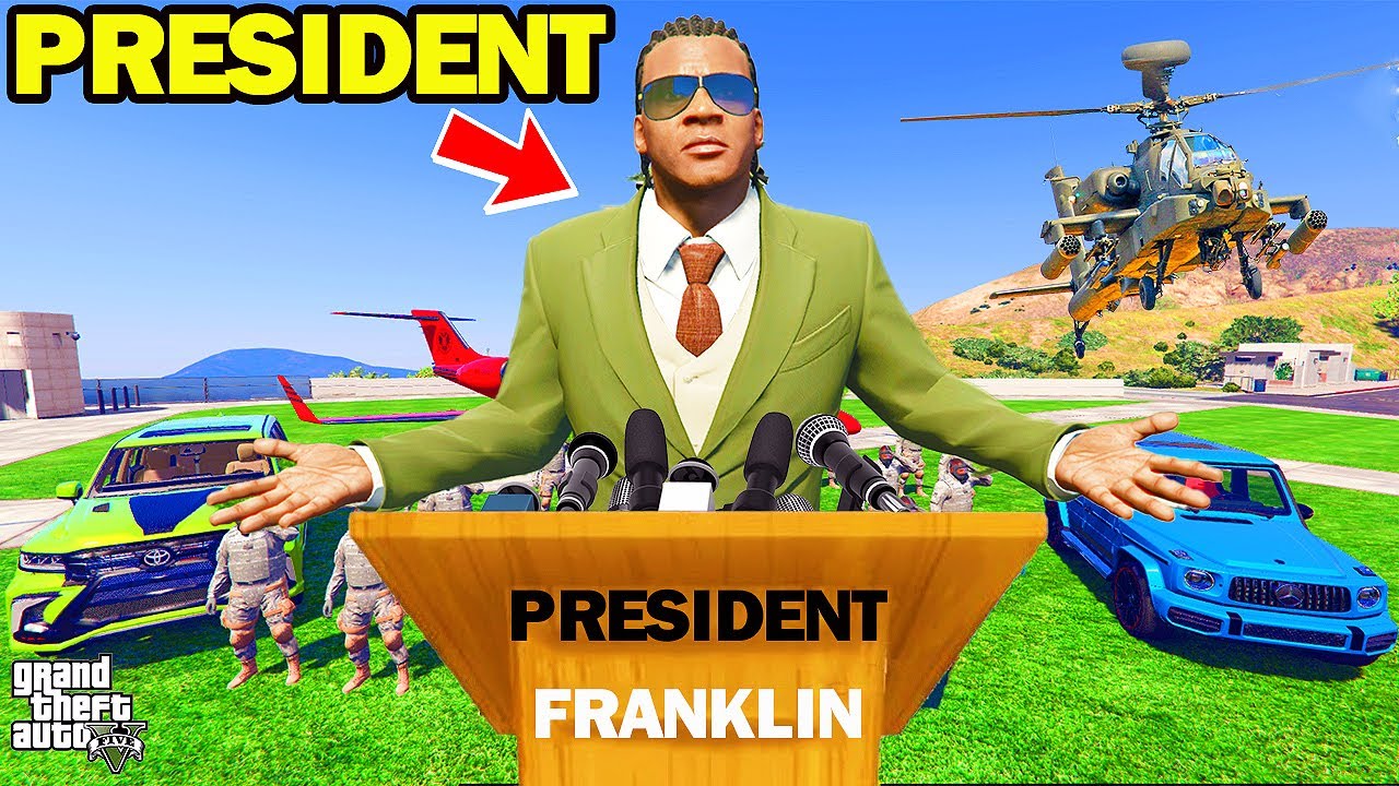 Franklin Become The Most Powerful and Dangerous President of Los Santos in GTA 5 | SHINCHAN and CHOP