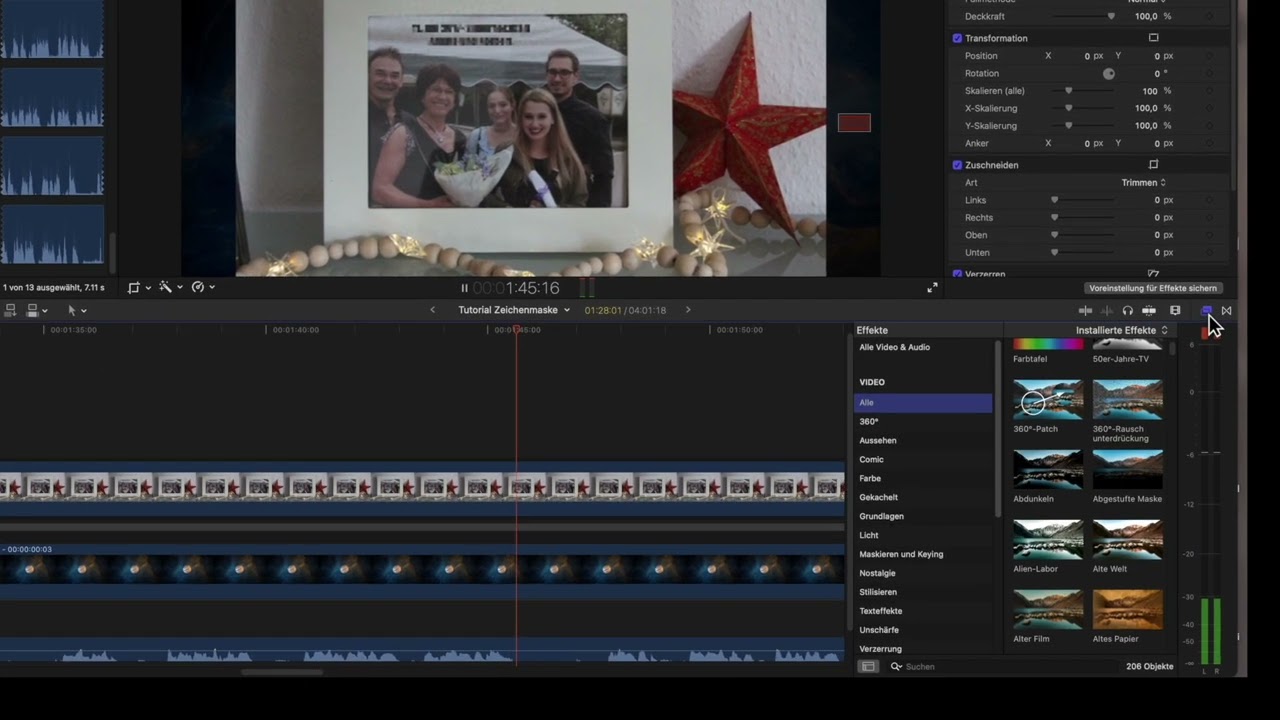 Arbeiten mit der Zeichenmaske in FCPX