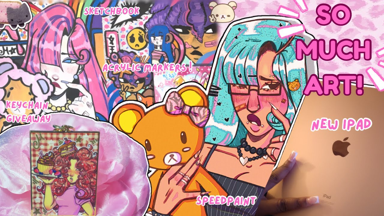 ВИДЕОБЛОГ ОБ ИСКУССТВЕ // НОВЫЙ IPAD !! 🎨 (Обзор акриловых маркеров ARRTX, брелоки GS-JJ + розыгр...