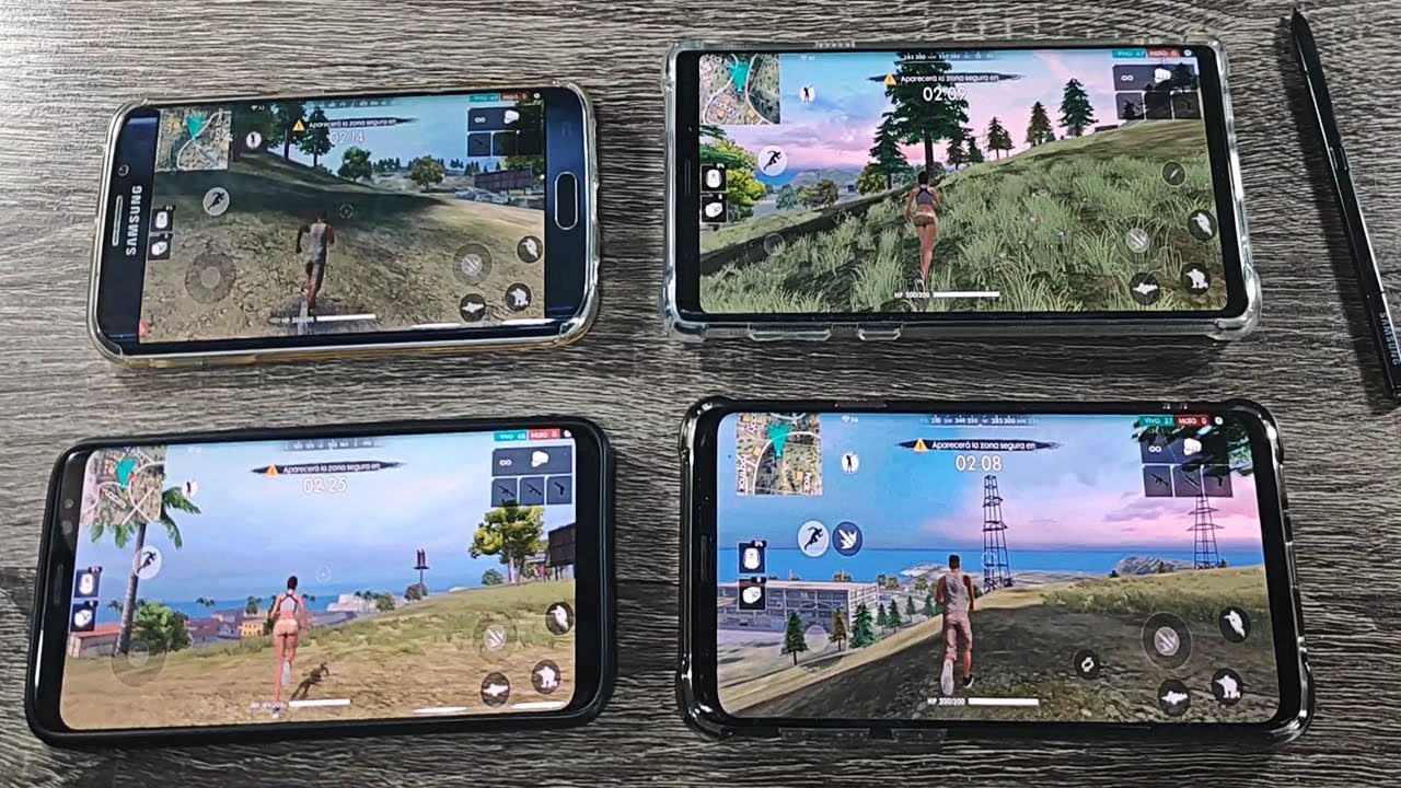 FREE FIRE en S7 Edge vs S8 vs S9 Plus vs NOTE 9