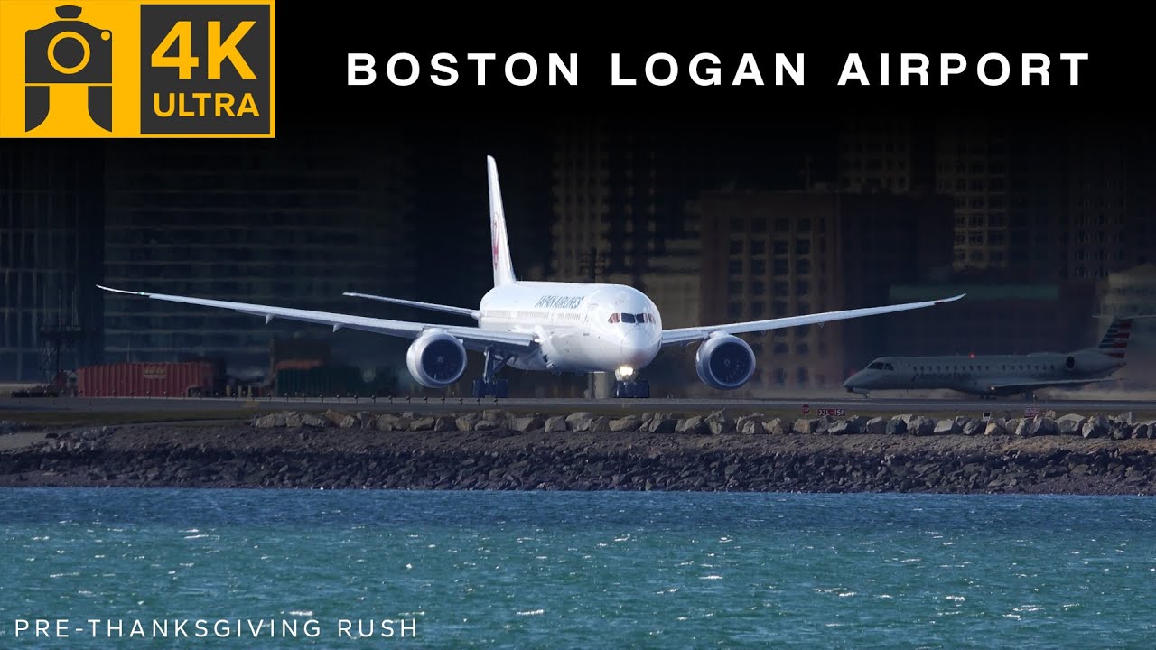 (4K) PRE-THANKSGIVING RUSH! - Boston Logan [KBOS/BOS]