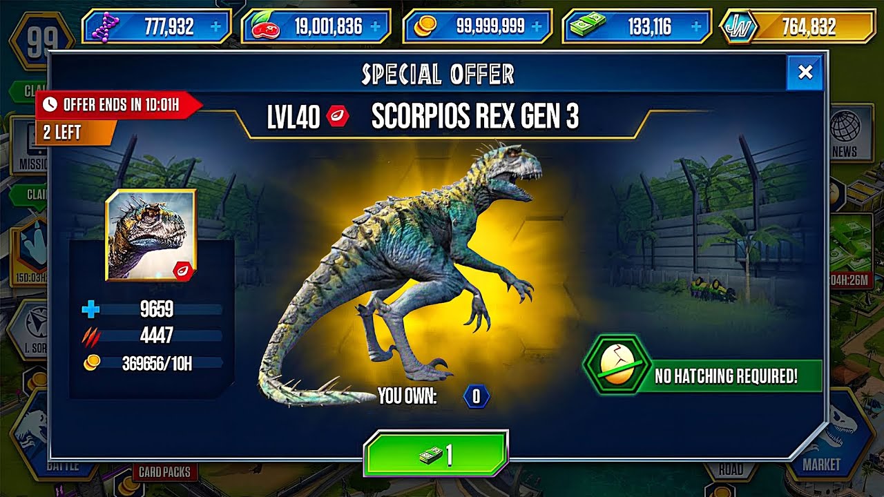 SCORPIOS REX GEN 3 LEAKED! 😱 New Super Hybrid Coming to Jurassic World The Game