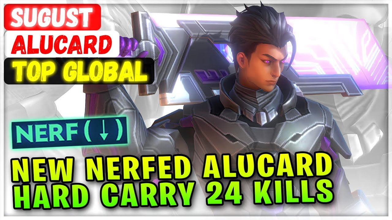 New Nerfed Alucard Hard Carry 24 Kills [ Top Global Alucard ] Sugust - Mobile Legends Emblem & Build