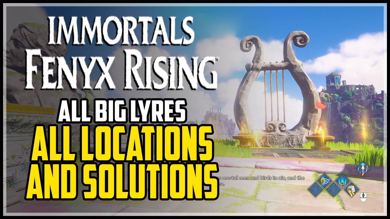 All Big Lyre Myth Challenges Locations and Solutions Immortals Fenyx Rising