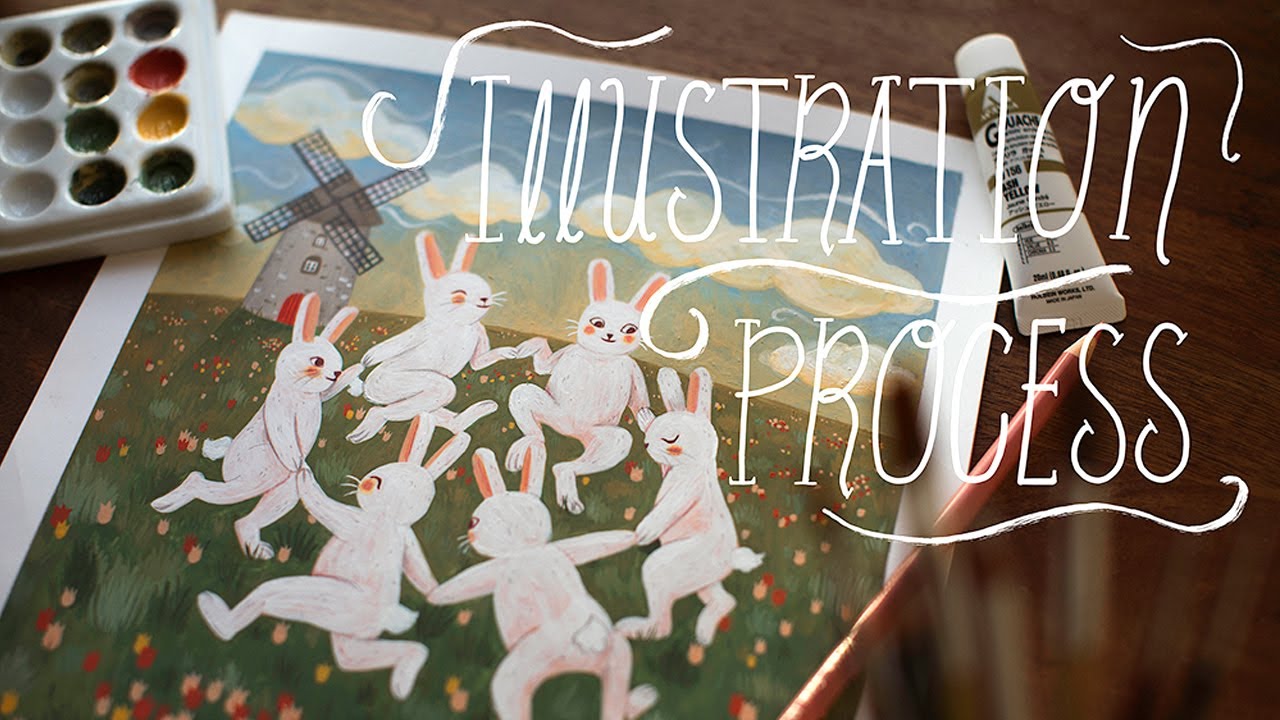 Gouache Illustration Process ✷ Rabbit Dance