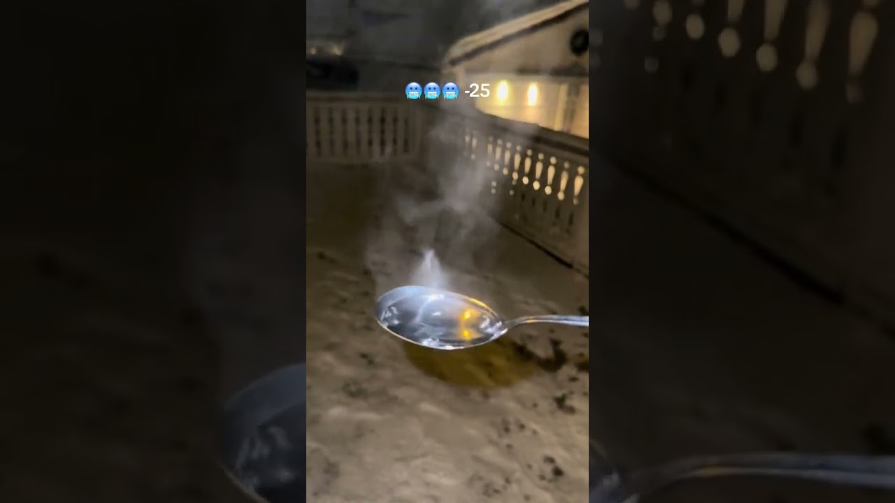 Norway 🥶🥶🥶-25 C&deg; Temperature Water convert into Snow #best #norway #water #youtubeshorts