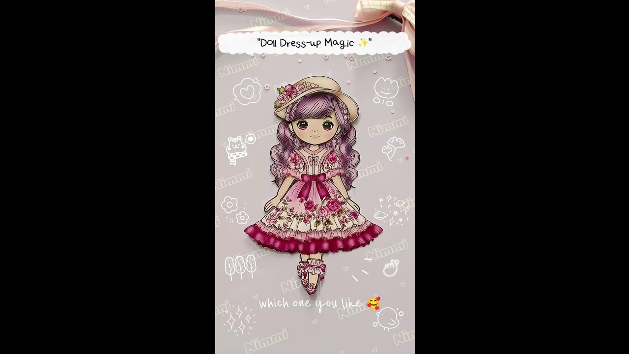 Paper Diy ✨ Green Blossom Vintage Doll Dress-up #paperdiy #paperdoll