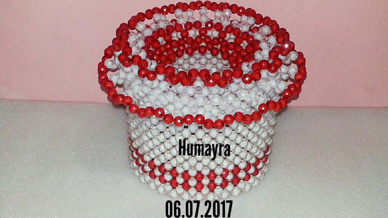 How to make beaded round tissue box