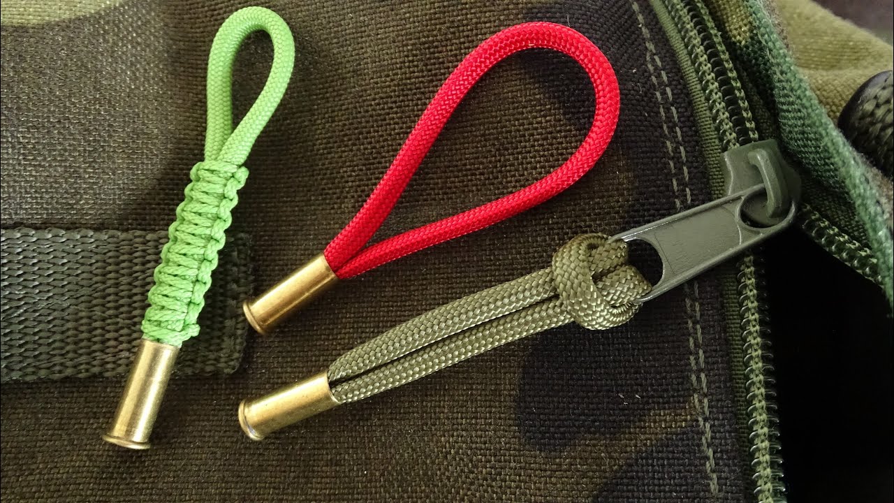 Make a Bullet Casings Paracord Zipper Pull or Keychain - DIY CBYS Paracord Crafts
