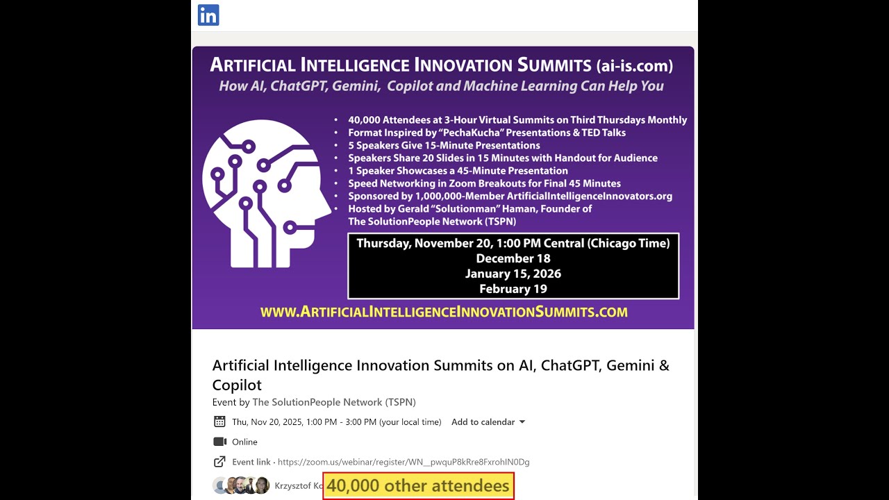Artificial Intelligence Innovation Summit by The SolutionPeople Network (TSPN)