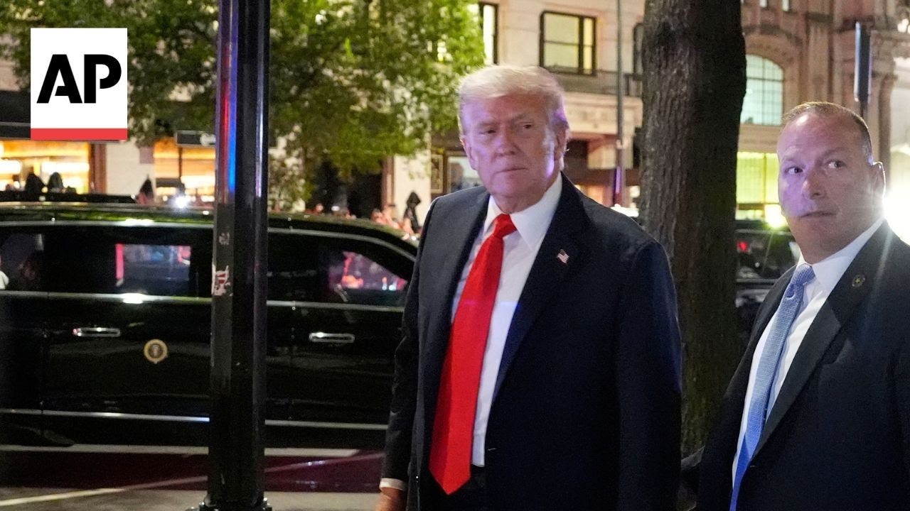 Protesters chant 'free DC, free Palestine' as Trump arrives for dinner in DC