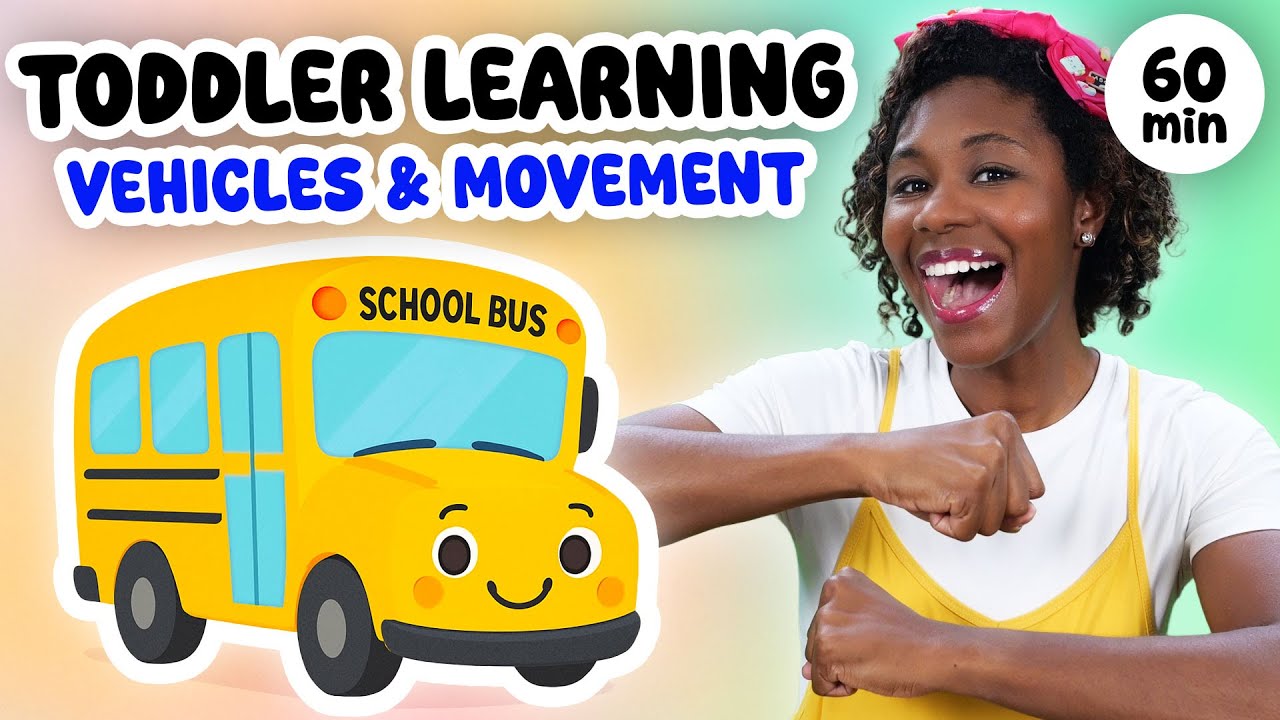 Wheels on the Bus + Vehicle & Movement Learning w/ BB & Friends | Toddler & Baby Songs