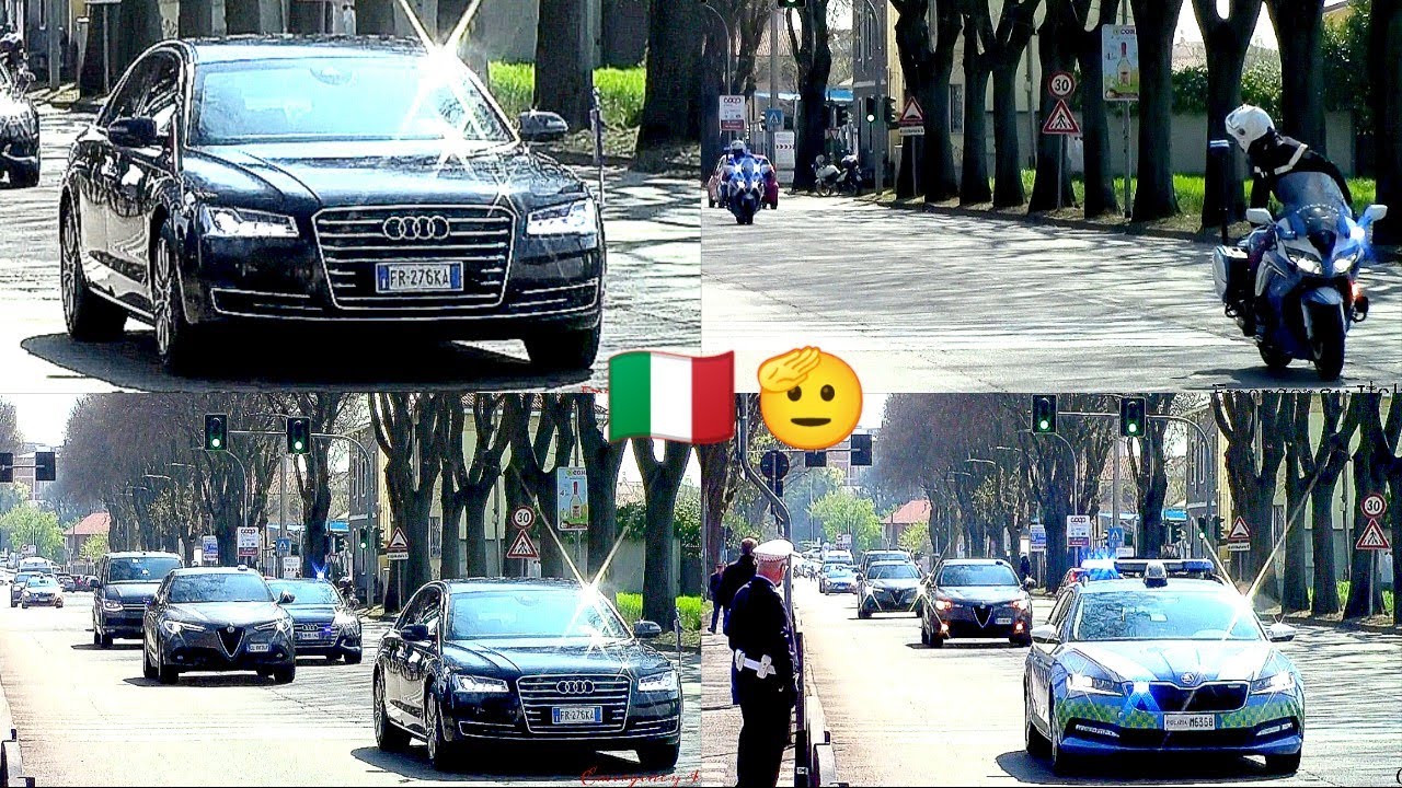 Presidente della Repubblica Italiana Sergio Mattarella a Monza | Scorta + corteo presidenziale