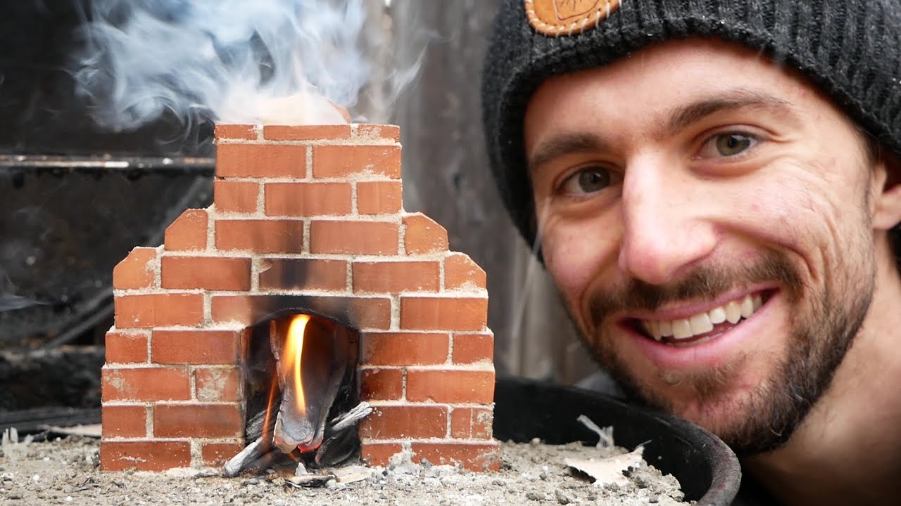 TINY WORKING FIREPLACE made from real mini bricks!