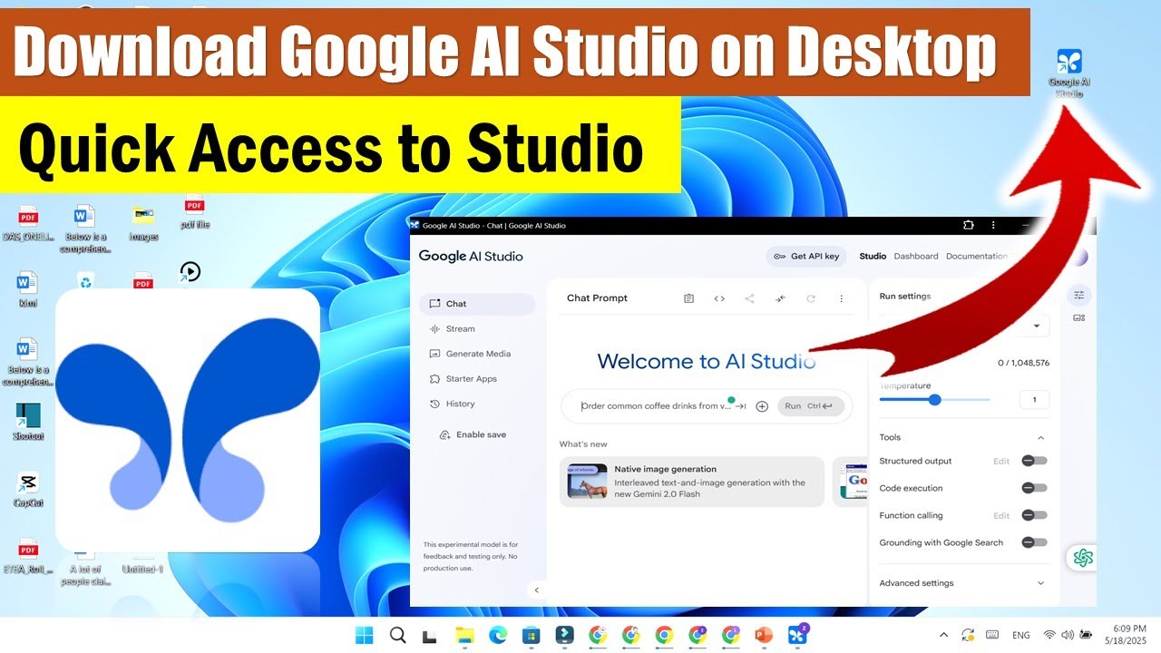 Google AI Studio для ПК с Windows | Как установить приложение Google Gemini AI Studio на компьютер