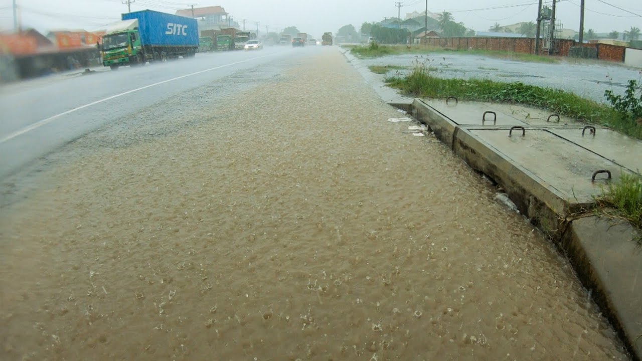 Rainy Season Clean Culvert Clogged Drain On Street Is Very Importance
