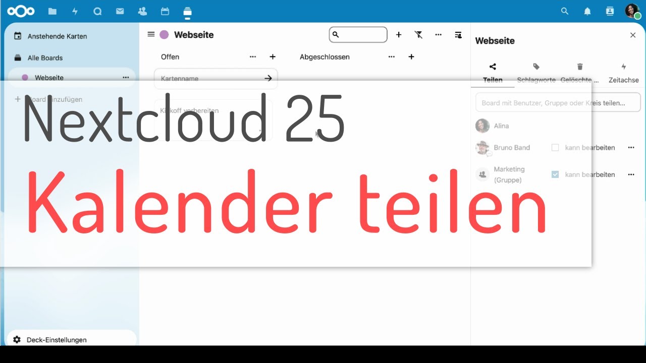 Nextcloud 25: Kalender teilen