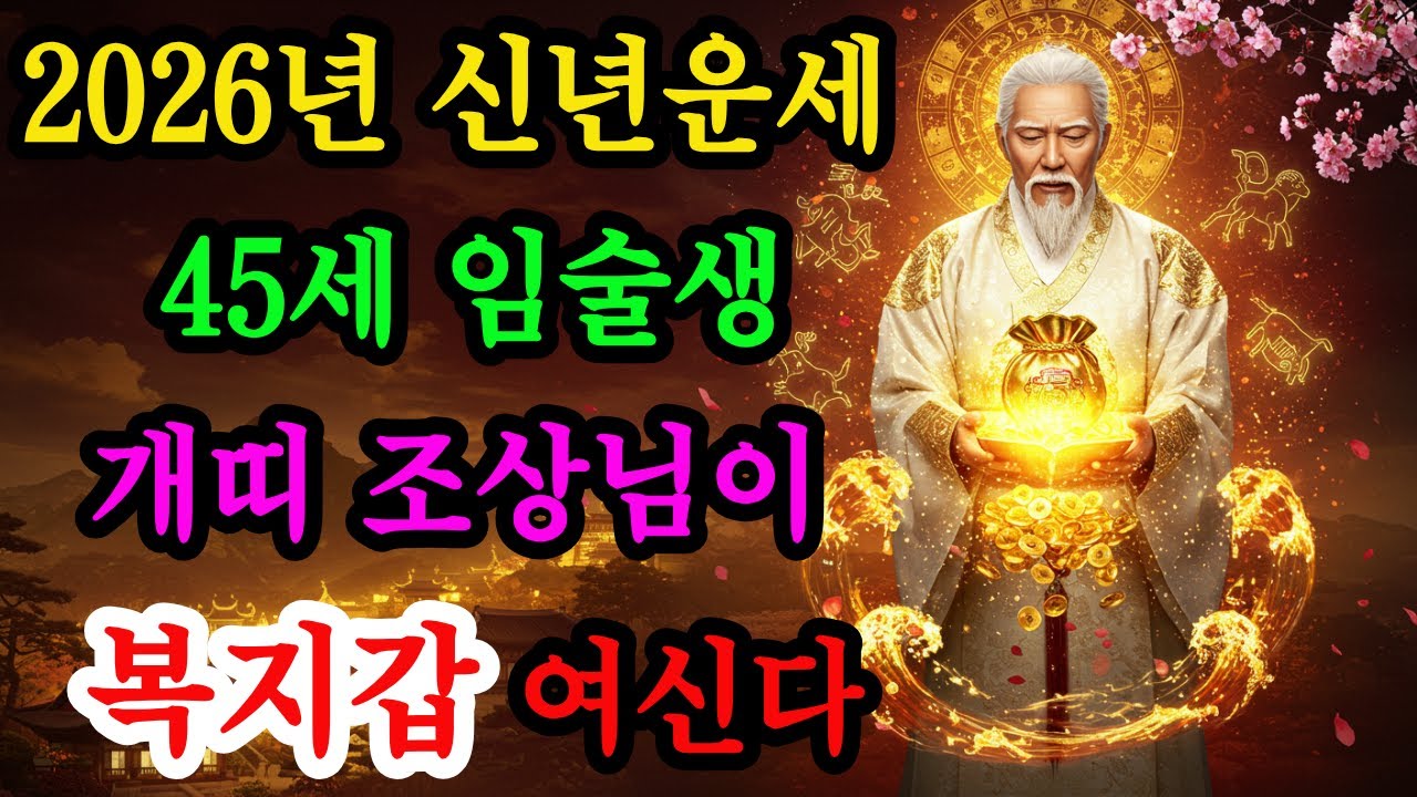 2026년 신년운세 45세 개띠, 조상님이 복지갑 여신다