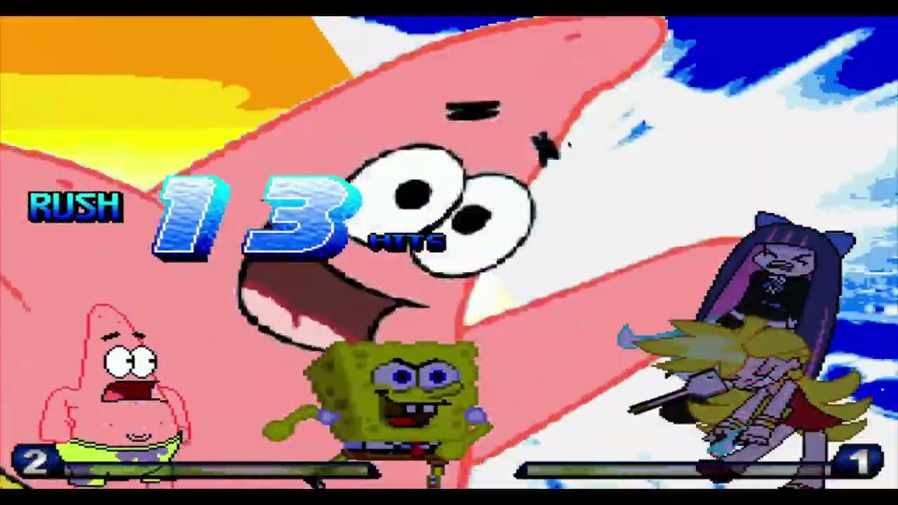 Jingle Mugen 2  Battle #1 SpongeBob SquarePants And Patrick Star Vs Panty And Stocking