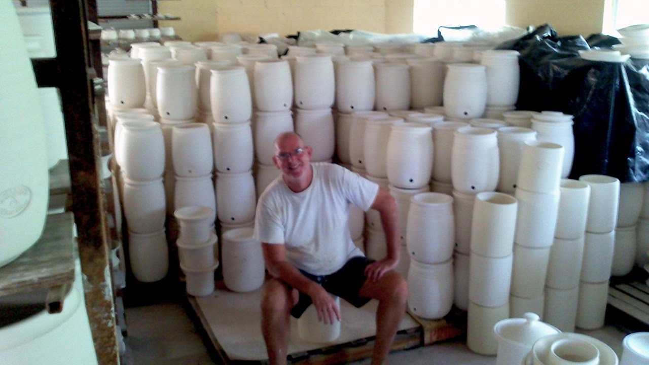 Wheel throwing 6 kilo Waterfilters in 4 minutes by Bill Powell