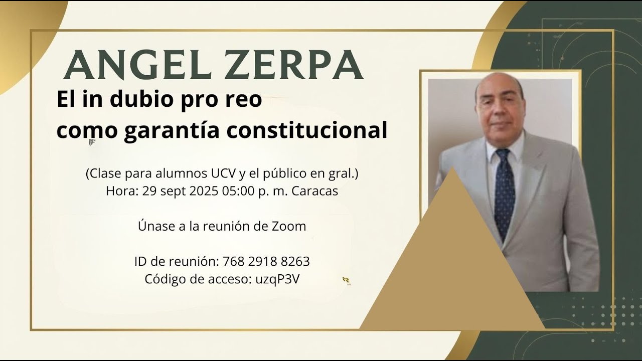 Ángel Zerpa Aponte, "El In dubio pro reo como garantía constitucional conforme la CRBV"