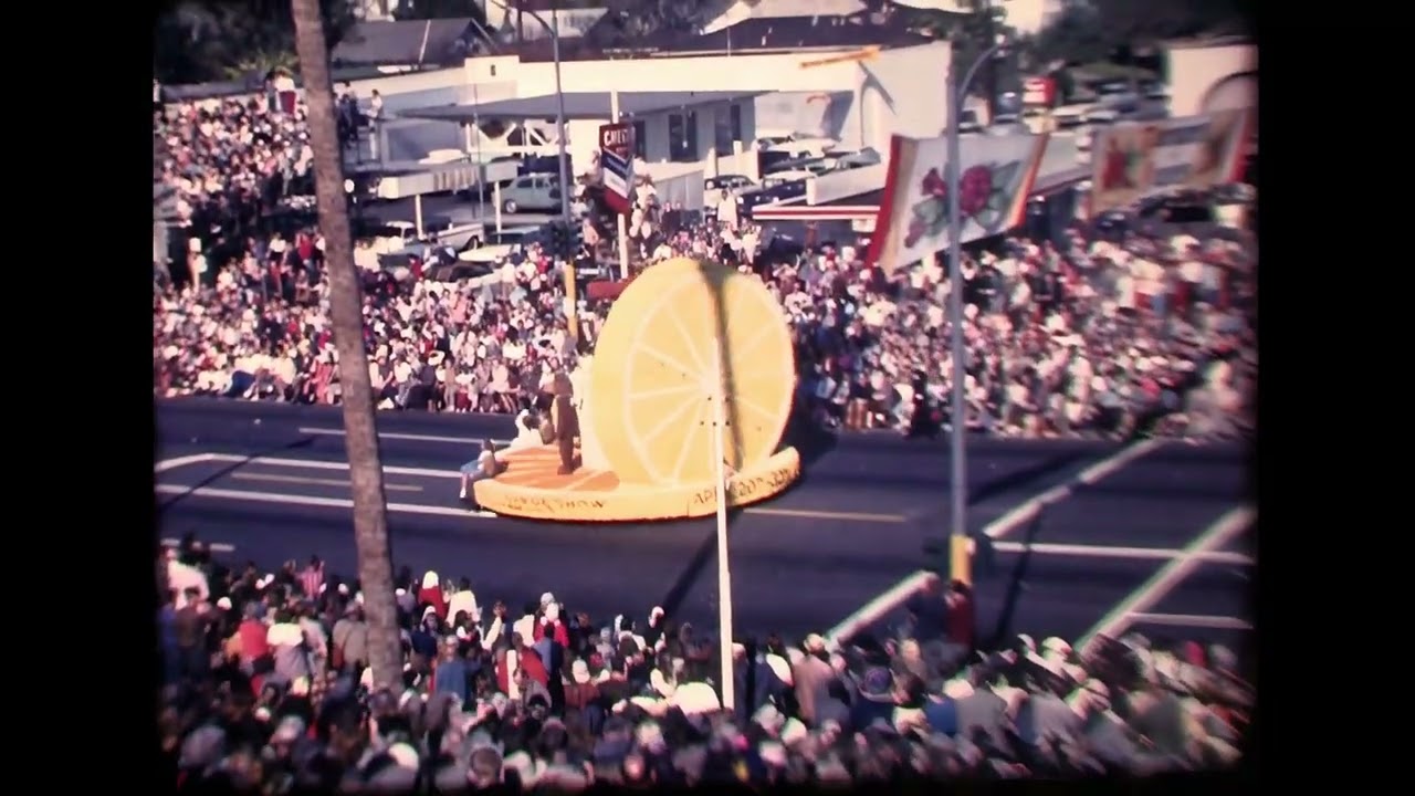 January 1, 1961-Pasadena CA-Tournament of Roses and Rose Bowl-16mm color home movie with added sound