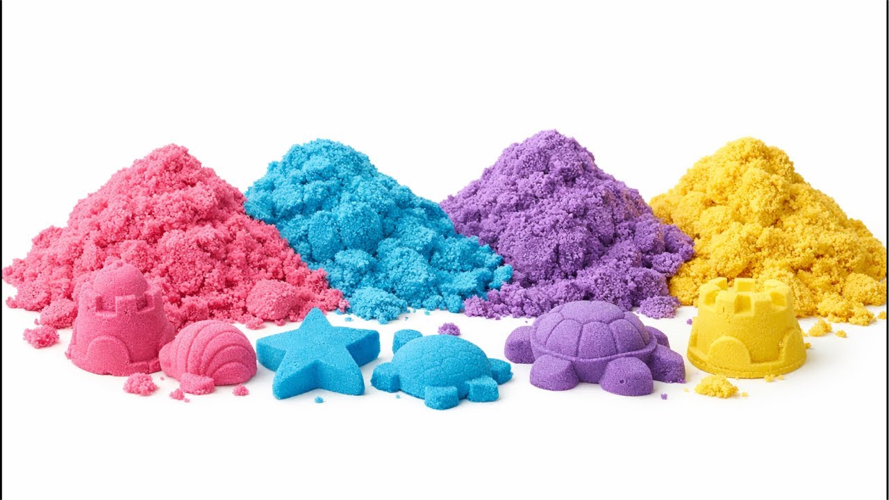 Satisfying Kinetic Sand Cutting & Slicing | Relaxing ASMR Sounds💜✨🌈