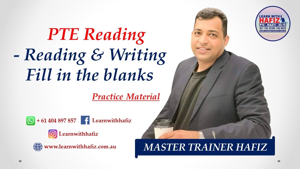 Reading and Writing Fill in the blanks [PTE Reading]
