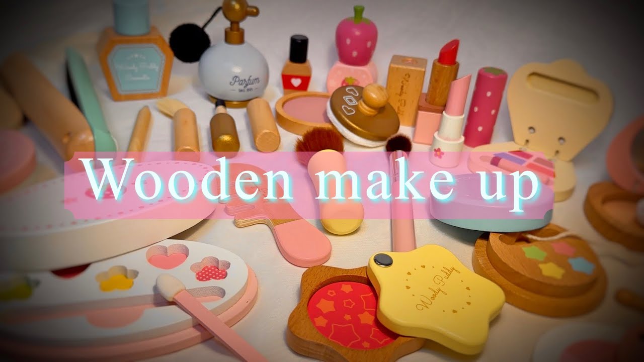 【ASMR】画面に向かって木のメイクアップまとめ40分💄Wooden make up 40min.