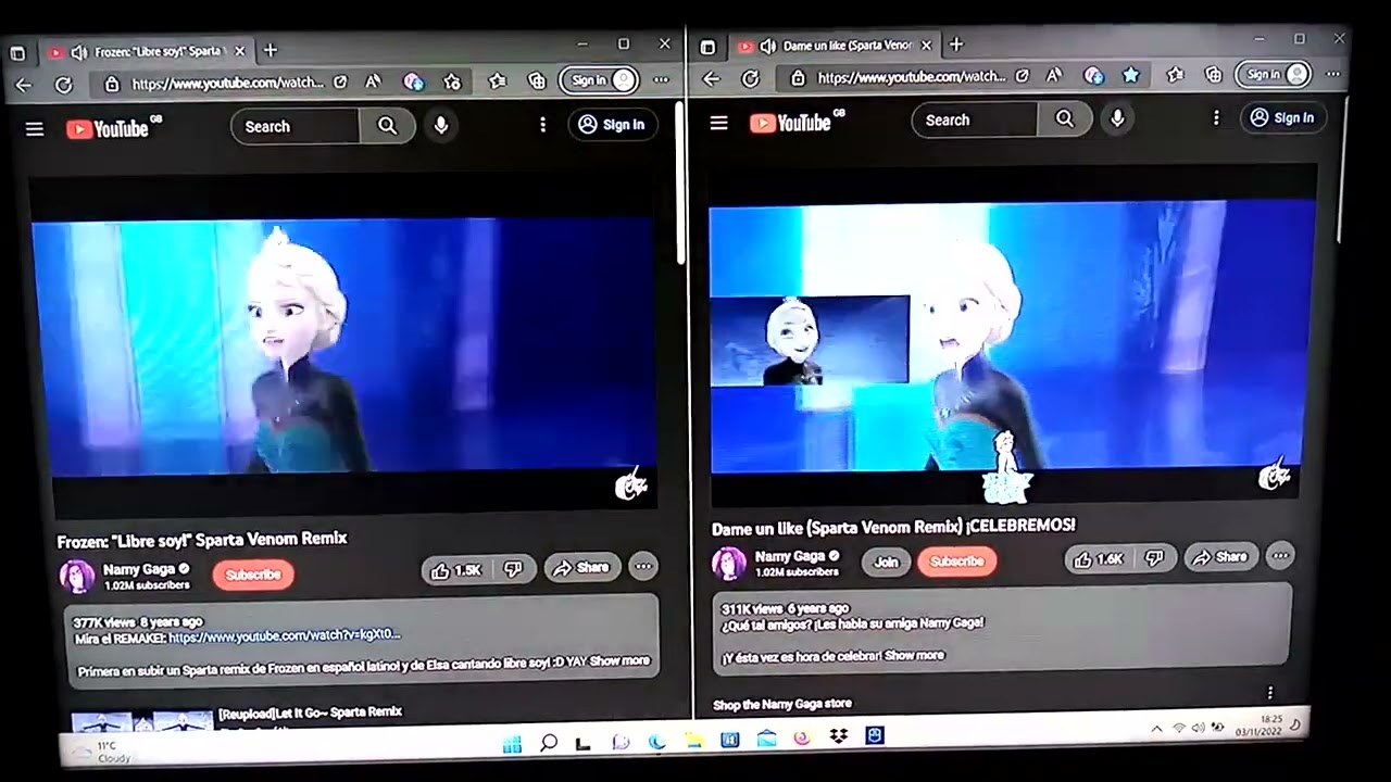 Elsa Frozen Sparta Venom Remix Comparison