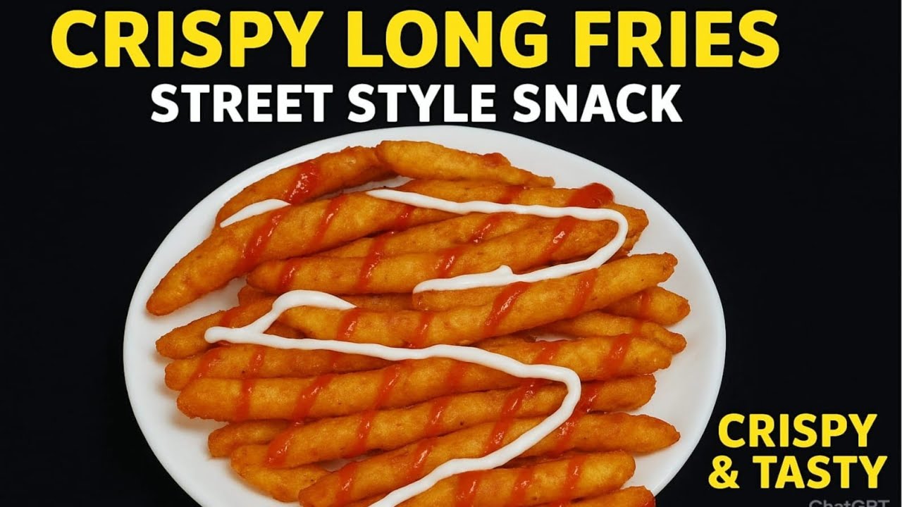 Crispy Long Fries Recipe | Korean Street Style Snacks at Home 🍟🔥