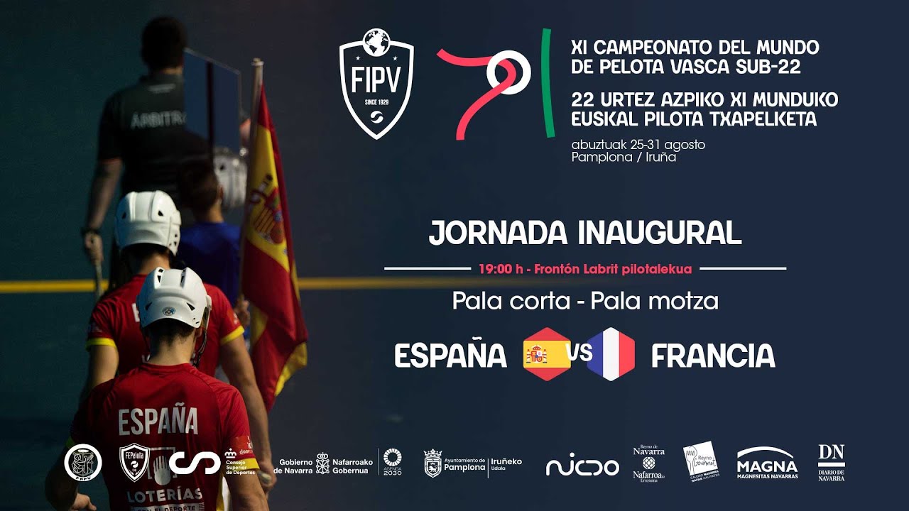 XI CAMPEONATO DEL MUNDO DE PELOTA VASCA SUB 22. JORNADA INAUGURAL. ESPAÑA VS FRANCIA. PALA CORTA