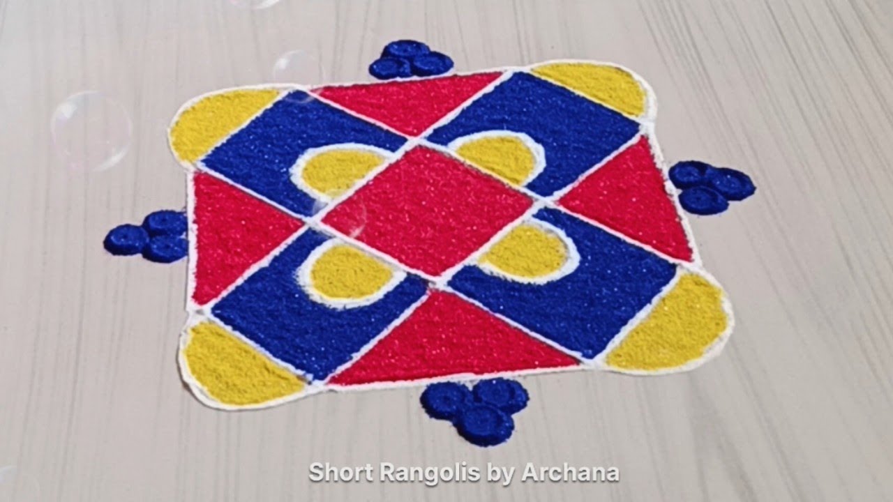 | 2 Easy Dot's 5 x 5 Rangoli Designs For Holi Special | Holi Special Dot's Rangolis | Dot's Rangolis
