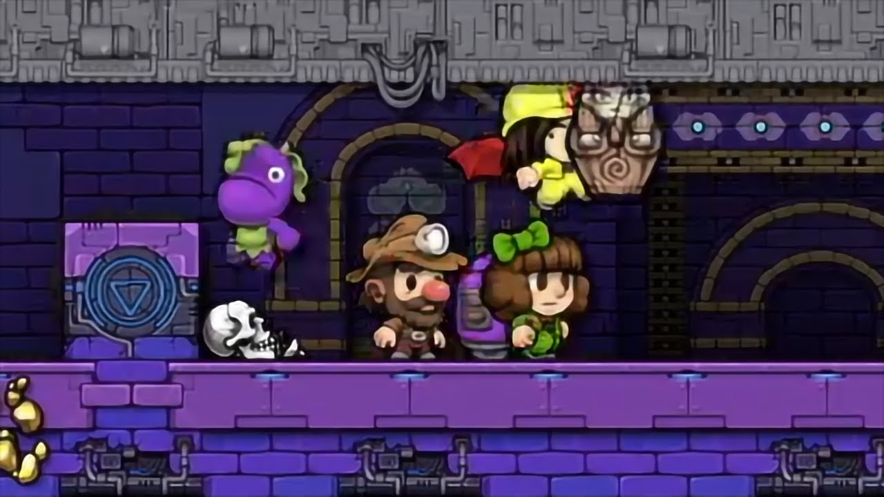 Spelunky 2 - Three Player Co-Op 🍆 run to 7-99! (Solanum Celeritas!)