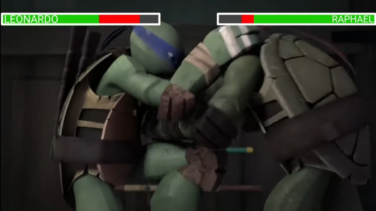 | LEONARDO VS RAPHAEL | FIGHT SCENE | WITH HELTHBARS | 2012 |