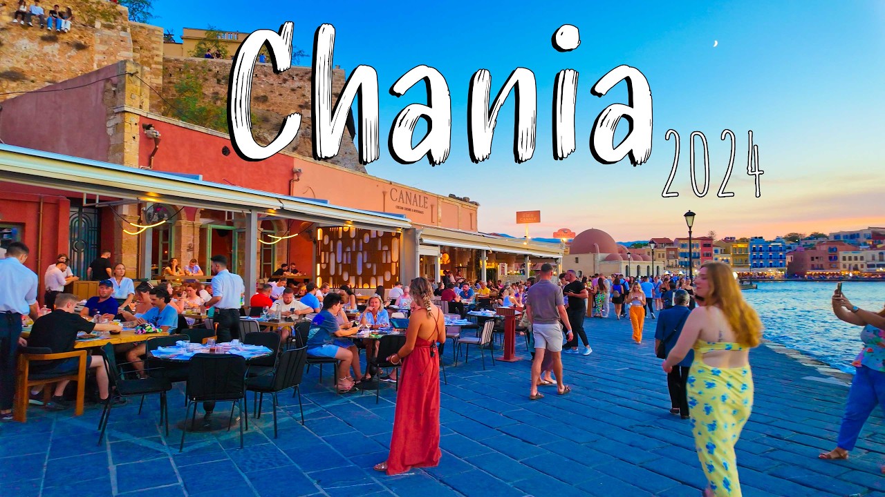 Chania Crete, walking tour 4k, Greece Chania 2024