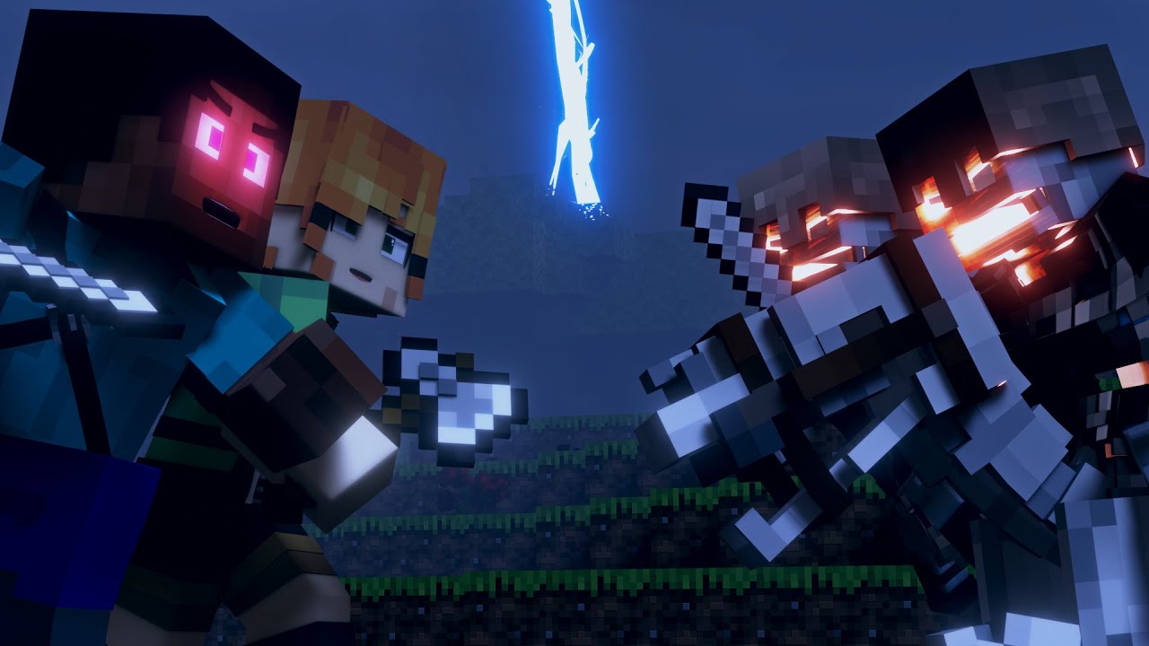 Skeleton Horsemen Fight - A piece of the World | Minecraft Animation(Extended Clip)