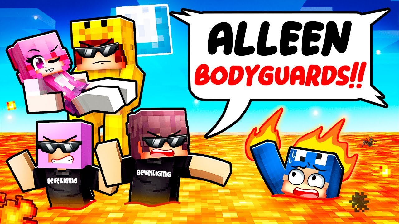 1 MEISJE Vast Op Een BODYGUARD EILAND! (Minecraft)