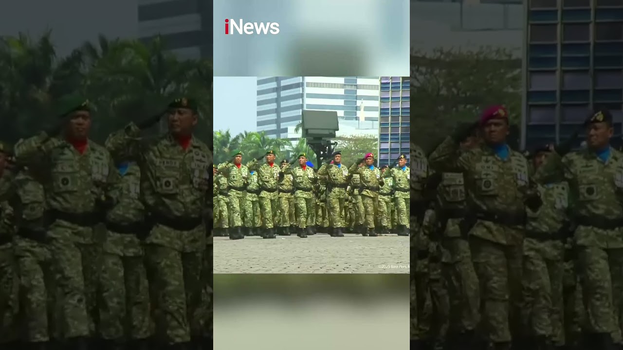 Aksi Para Jenderal Ikut Defile di HUT Ke-80 TNI #shorts