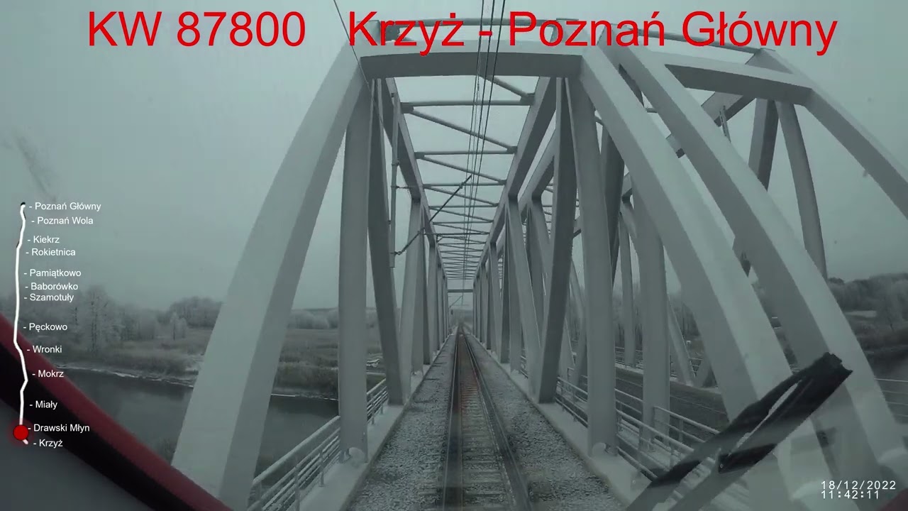 ❄️Zimowy szlak❄️KRZYŻ - POZNAŃ❄️[CabView4K] #podróżezkw #pkm #kolejewielkopolskie